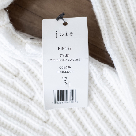 NWT Joie Hinnes Quarter Zip Sweater Pullover White Wool Women's $348 - Size S - Picture 11 of 12